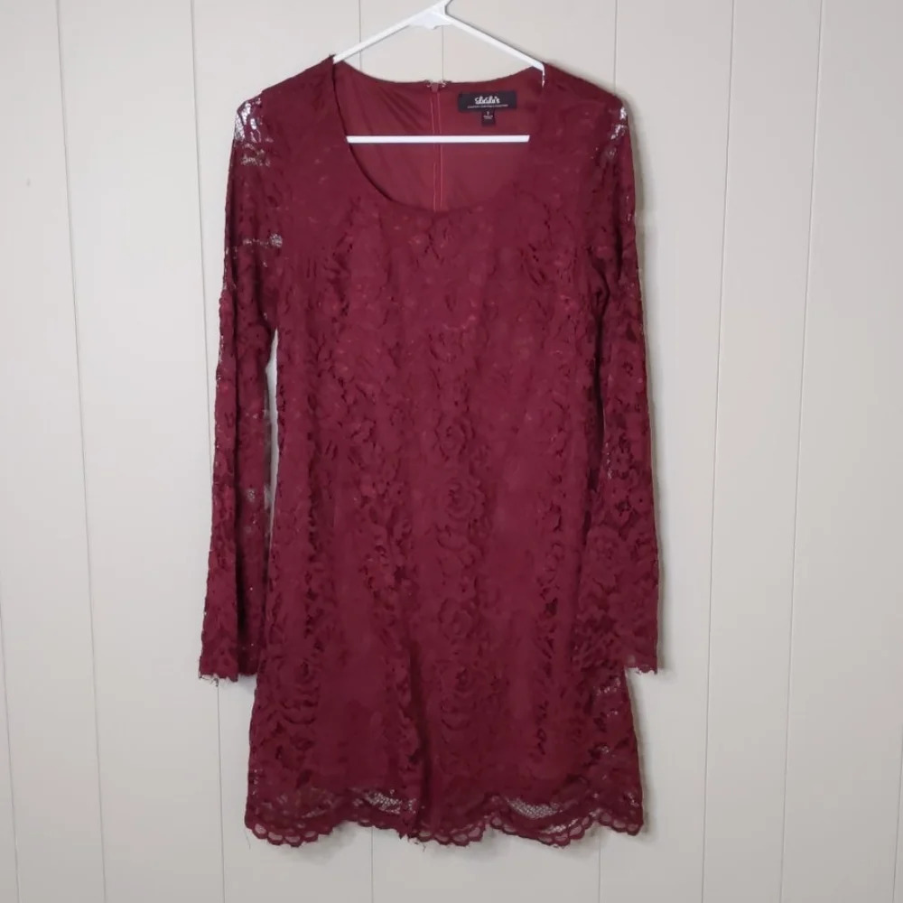 Lulu's Purple Lace Long Sleeve Midi Dress